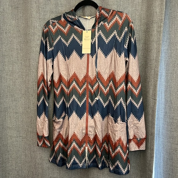 Miusey Womens Zip Up Long Hoodie Jacket Lightweight Tunic Sweatshirt - Picture 3 of 5